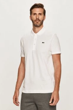 Ανδρικά Πόλο μπλουζάκια Βαμβακερό μπλουζάκι πόλο Lacoste άσπρο