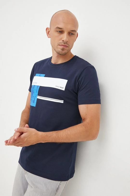 Ανδρικά Μπλουζάκια Βαμβακερό μπλουζάκι Lacoste ναυτικό μπλε 3 Ανδρικά Μπλουζάκια Βαμβακερό μπλουζάκι Lacoste ναυτικό μπλε