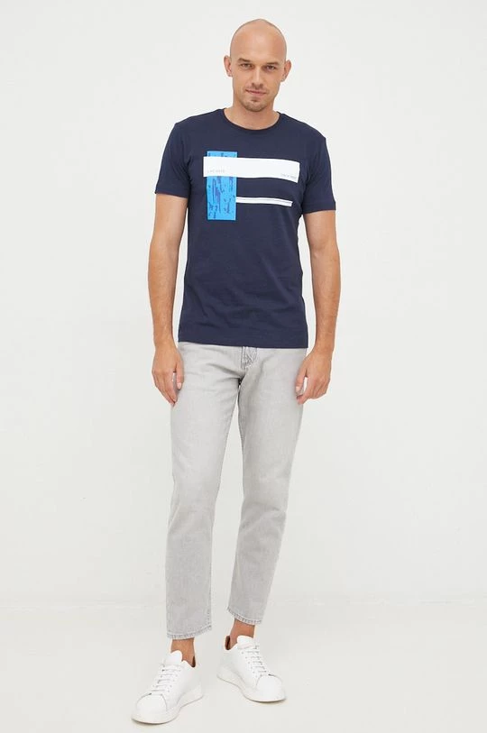 Ανδρικά Μπλουζάκια Βαμβακερό μπλουζάκι Lacoste ναυτικό μπλε 4 Ανδρικά Μπλουζάκια Βαμβακερό μπλουζάκι Lacoste ναυτικό μπλε - Image 2