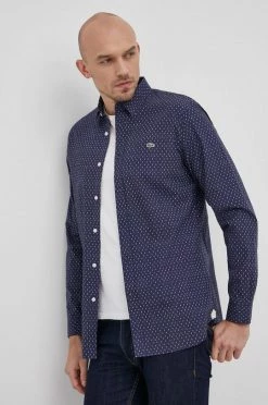 Ανδρικά Πουκάμισα Lacoste - Βαμβακερό πουκάμισο σκούρο μπλε -Εξοδος Lacoste Κατάστημα unnamed file 1245