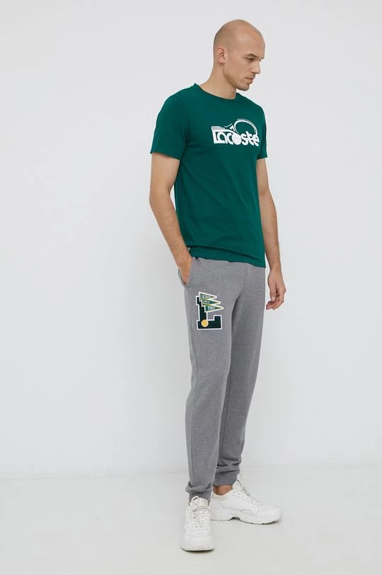 Ανδρικά Παντελόνια φόρμας Βαμβακερό παντελόνι Lacoste χρώμα: γκρι 3 Ανδρικά Παντελόνια φόρμας Βαμβακερό παντελόνι Lacoste χρώμα: γκρι
