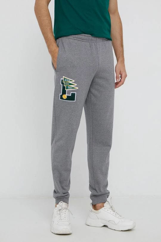 Ανδρικά Παντελόνια φόρμας Βαμβακερό παντελόνι Lacoste χρώμα: γκρι 4 Ανδρικά Παντελόνια φόρμας Βαμβακερό παντελόνι Lacoste χρώμα: γκρι - Image 2