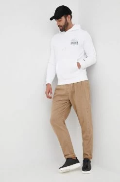 Ανδρικά Χωρίς φερμουάρ Βαμβακερή μπλούζα Lacoste χρώμα: άσπρο,