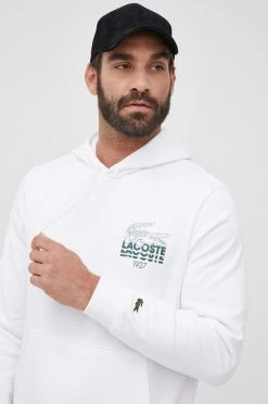 Ανδρικά Χωρίς φερμουάρ Βαμβακερή μπλούζα Lacoste χρώμα: άσπρο, -Εξοδος Lacoste Κατάστημα unnamed file 1425