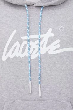 Ανδρικά Χωρίς φερμουάρ Βαμβακερή μπλούζα Lacoste χρώμα: ασημί, -Εξοδος Lacoste Κατάστημα unnamed file 1622