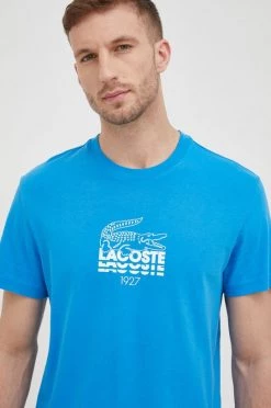 Ανδρικά Μπλουζάκια Βαμβακερό μπλουζάκι Lacoste μπλε -Εξοδος Lacoste Κατάστημα unnamed file 1631