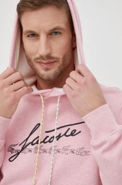Ανδρικά Χωρίς φερμουάρ Βαμβακερή μπλούζα Lacoste χρώμα: ροζ, -Εξοδος Lacoste Κατάστημα unnamed file 1660