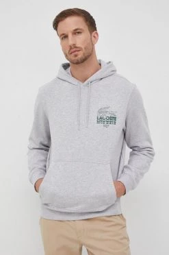 Ανδρικά Χωρίς φερμουάρ Βαμβακερή μπλούζα Lacoste χρώμα: γκρι, -Εξοδος Lacoste Κατάστημα unnamed file 1665