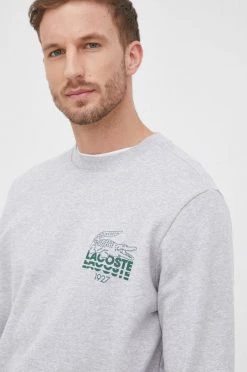 Ανδρικά Χωρίς φερμουάρ Βαμβακερή μπλούζα Lacoste χρώμα: γκρι, -Εξοδος Lacoste Κατάστημα unnamed file 1671