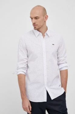 Ανδρικά Πουκάμισα Lacoste - Βαμβακερό πουκάμισο σκούρο μπλε -Εξοδος Lacoste Κατάστημα unnamed file 1687