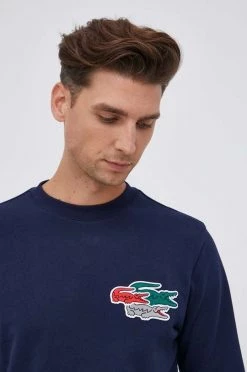 Ανδρικά Χωρίς φερμουάρ Βαμβακερή μπλούζα Lacoste χρώμα: ναυτικό μπλε -Εξοδος Lacoste Κατάστημα unnamed file 1712