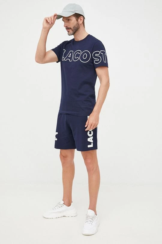 Ανδρικά Μπλουζάκια Βαμβακερό μπλουζάκι Lacoste ναυτικό μπλε 4 Ανδρικά Μπλουζάκια Βαμβακερό μπλουζάκι Lacoste ναυτικό μπλε - Image 2