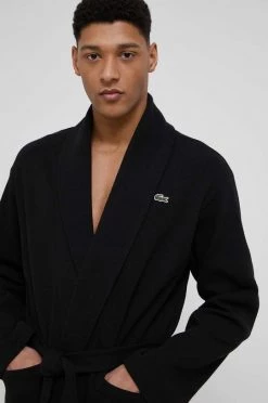 Ανδρικά Μπουρνούζια Βαμβακερό μπουρνούζι Lacoste μαύρο -Εξοδος Lacoste Κατάστημα unnamed file 1827