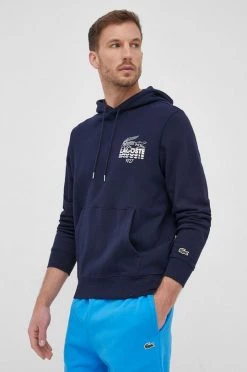 Ανδρικά Χωρίς φερμουάρ Βαμβακερή μπλούζα Lacoste χρώμα: ναυτικό μπλε,