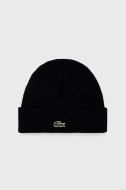 Σκουφιά Μάλλινο σκουφί Lacoste μαύρο,