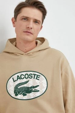 Ανδρικά Χωρίς φερμουάρ Βαμβακερή μπλούζα Lacoste μπεζ, με κουκούλα -Εξοδος Lacoste Κατάστημα unnamed file 335