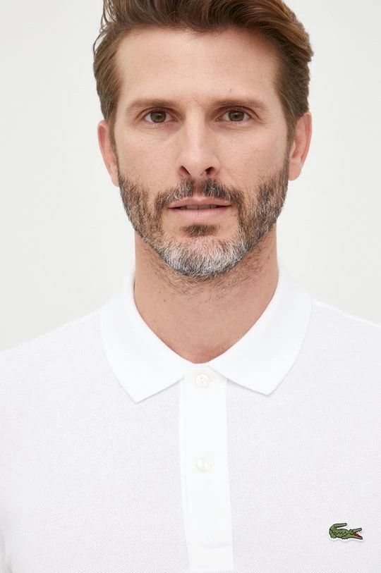 Ανδρικά Πόλο μπλουζάκια Βαμβακερό μπλουζάκι πόλο Lacoste άσπρο 6 Ανδρικά Πόλο μπλουζάκια Βαμβακερό μπλουζάκι πόλο Lacoste άσπρο - Image 4