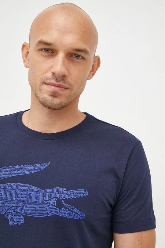 Ανδρικά Μπλουζάκια Βαμβακερό μπλουζάκι Lacoste ναυτικό μπλε 6 Ανδρικά Μπλουζάκια Βαμβακερό μπλουζάκι Lacoste ναυτικό μπλε - Image 4