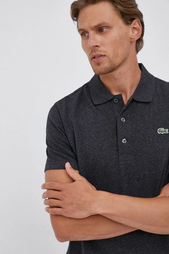 Ανδρικά Πόλο μπλουζάκια Βαμβακερό μπλουζάκι πόλο Lacoste γκρι 6 Ανδρικά Πόλο μπλουζάκια Βαμβακερό μπλουζάκι πόλο Lacoste γκρι - Image 4