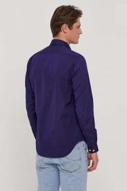 Ανδρικά Πουκάμισα Βαμβακερό πουκάμισο Lacoste χρώμα: ναυτικό μπλε -Εξοδος Lacoste Κατάστημα unnamed file 542