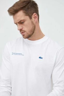 Ανδρικά Μακρυμάνικα Βαμβακερή μπλούζα με μακριά μανίκια Lacoste άσπρο -Εξοδος Lacoste Κατάστημα unnamed file 662