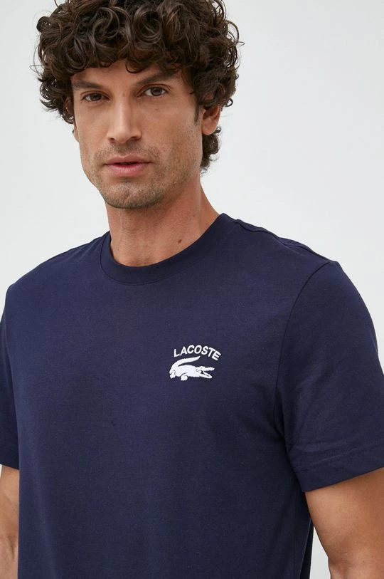 Ανδρικά Μπλουζάκια Βαμβακερό μπλουζάκι Lacoste ναυτικό μπλε 6 Ανδρικά Μπλουζάκια Βαμβακερό μπλουζάκι Lacoste ναυτικό μπλε - Image 4