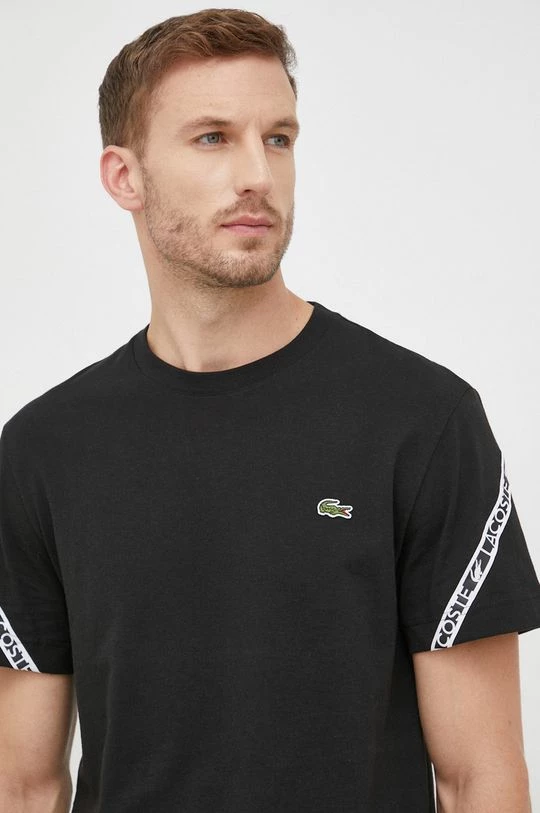 Ανδρικά Μπλουζάκια Βαμβακερό μπλουζάκι Lacoste μαύρο 7 Ανδρικά Μπλουζάκια Βαμβακερό μπλουζάκι Lacoste μαύρο - Image 5