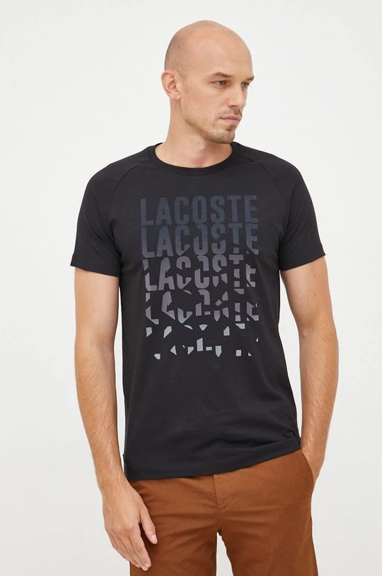 Ανδρικά Μπλουζάκια Βαμβακερό μπλουζάκι Lacoste μαύρο 3 Ανδρικά Μπλουζάκια Βαμβακερό μπλουζάκι Lacoste μαύρο