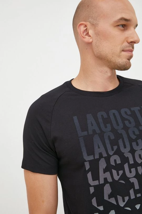 Ανδρικά Μπλουζάκια Βαμβακερό μπλουζάκι Lacoste μαύρο 6 Ανδρικά Μπλουζάκια Βαμβακερό μπλουζάκι Lacoste μαύρο - Image 4