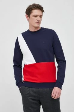 Ανδρικά Χωρίς φερμουάρ Βαμβακερή μπλούζα Lacoste χρώμα: ναυτικό μπλε