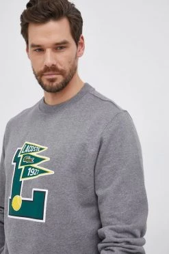 Ανδρικά Χωρίς φερμουάρ Βαμβακερή μπλούζα Lacoste χρώμα: γκρι -Εξοδος Lacoste Κατάστημα unnamed file 937