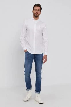 Ανδρικά Πουκάμισα Βαμβακερό πουκάμισο Lacoste χρώμα: άσπρο -Εξοδος Lacoste Κατάστημα unnamed file 974